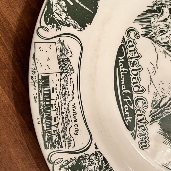 VTG Carlsbad Cavern New Mexico National Park Green White Collector Plate - Picture 6 of 12